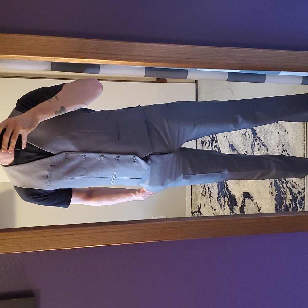 Topman dress pants and vest, grey